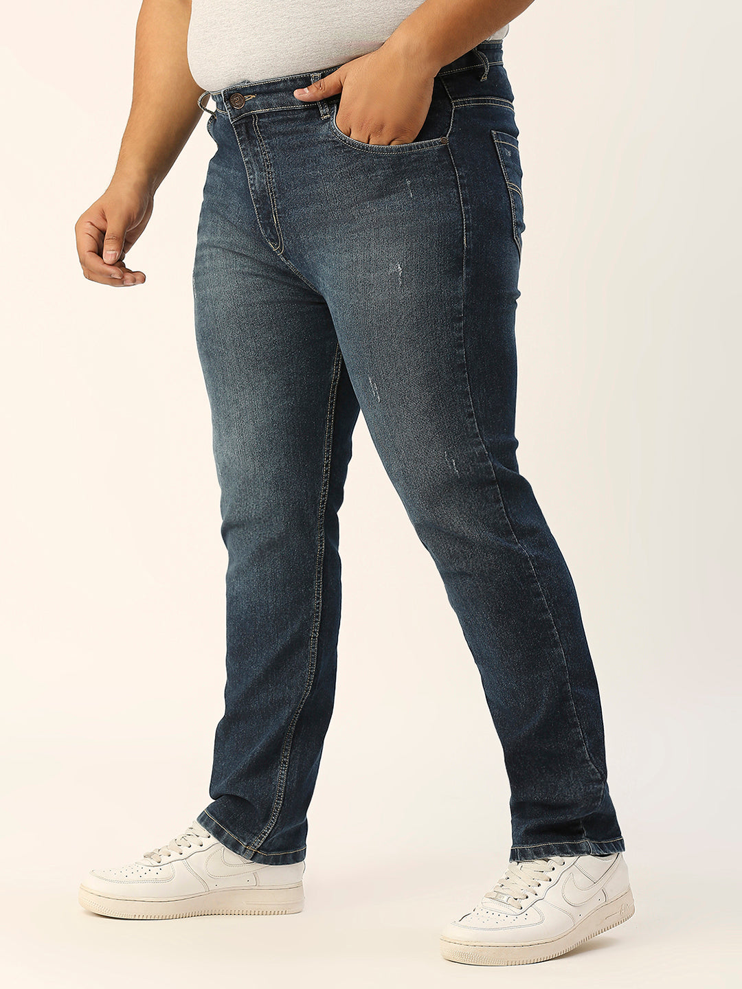 ZUSH Men Plus Size Mid Rise Clean Look  Stretchable Jeans ZU554