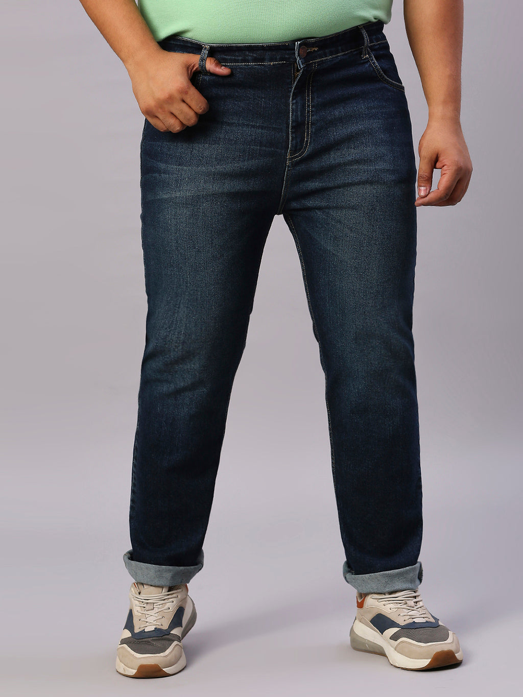 ZUSH Men Plus Size Mid Rise Clean Look  Stretchable Jeans ZU555