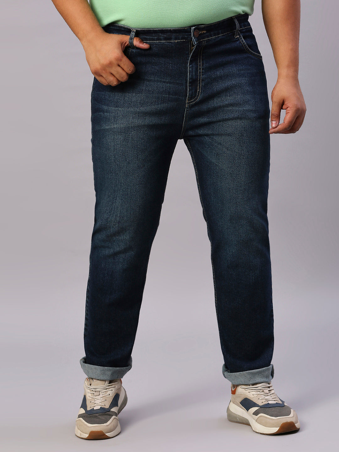 ZUSH Men Plus Size Mid Rise Clean Look  Stretchable Jeans ZU555
