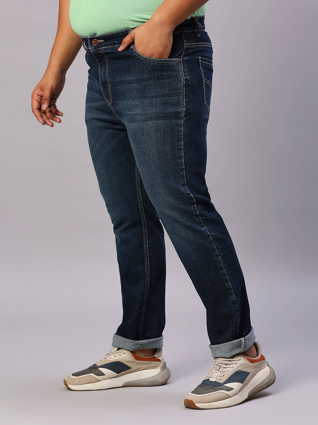 ZUSH Men Plus Size Mid Rise Clean Look  Stretchable Jeans ZU555