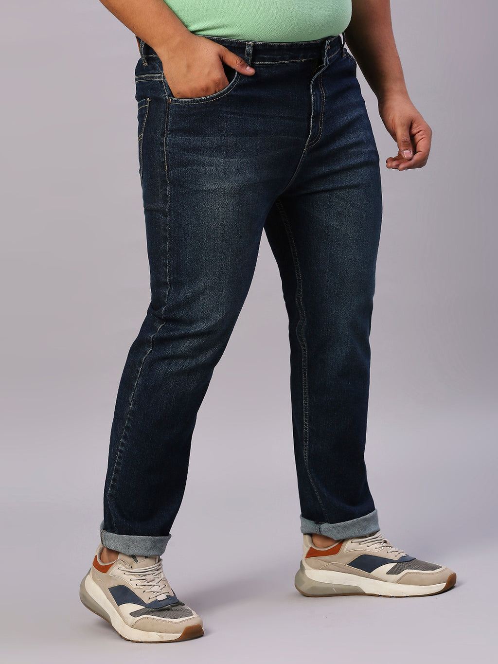 ZUSH Men Plus Size Mid Rise Clean Look  Stretchable Jeans ZU555