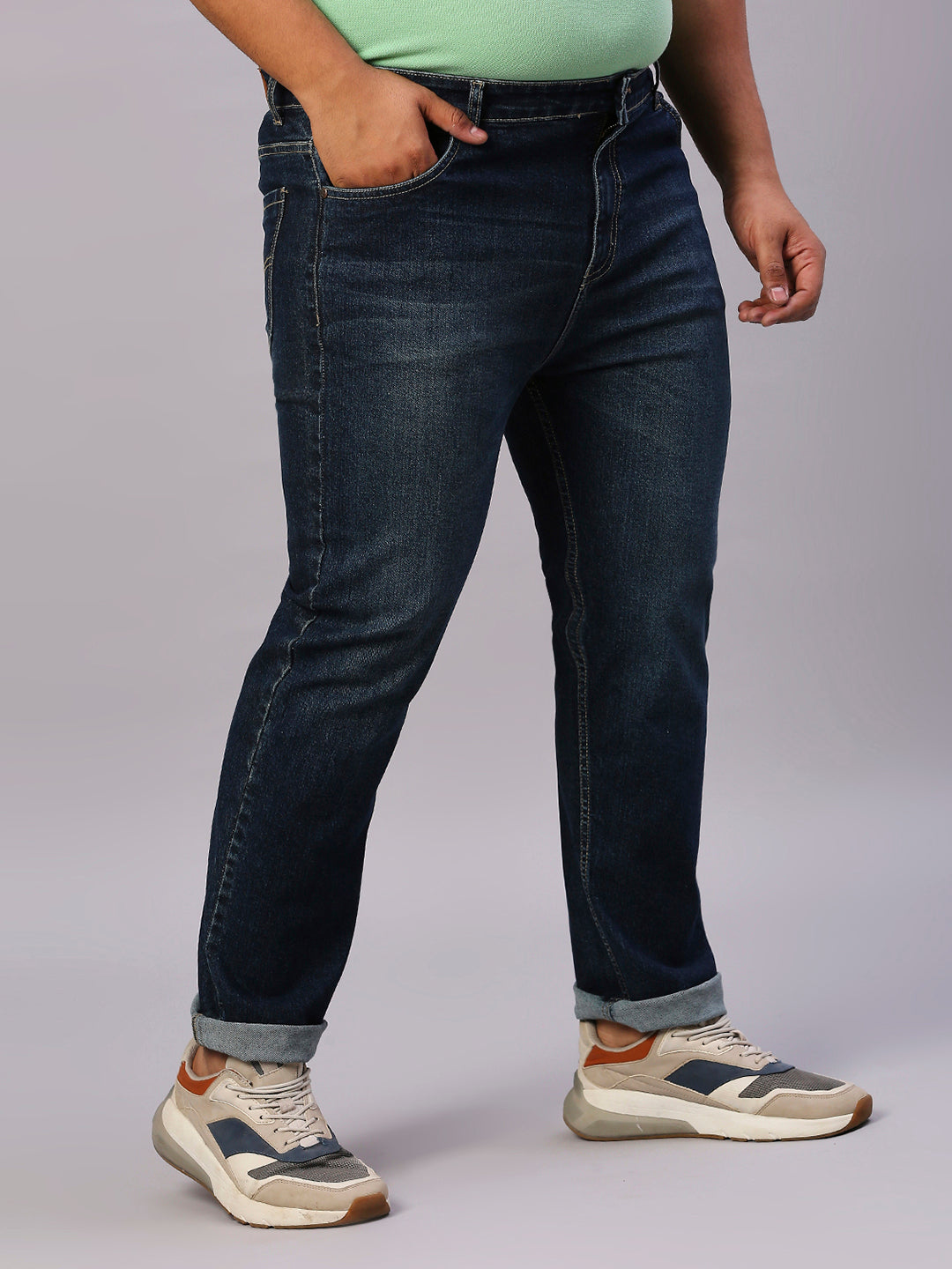 ZUSH Men Plus Size Mid Rise Clean Look  Stretchable Jeans ZU555