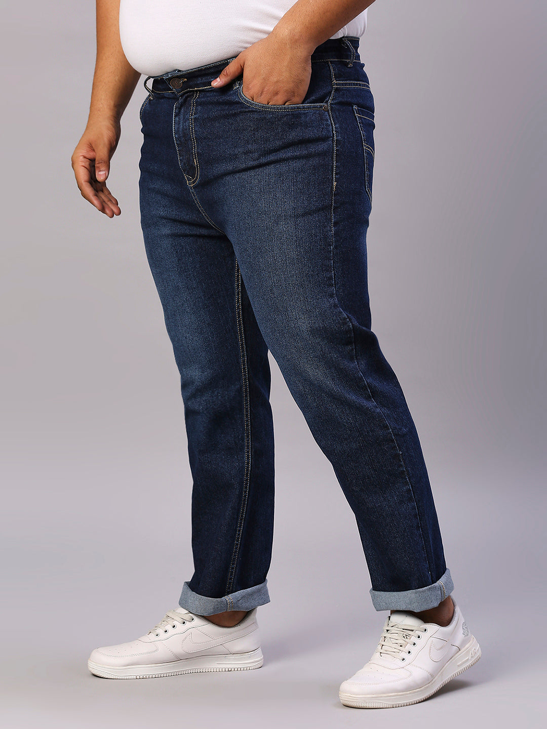 ZUSH Men Plus Size Mid Rise Clean Look  Stretchable Jeans ZU556