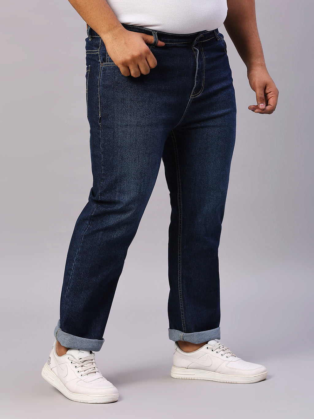 ZUSH Men Plus Size Mid Rise Clean Look  Stretchable Jeans ZU556