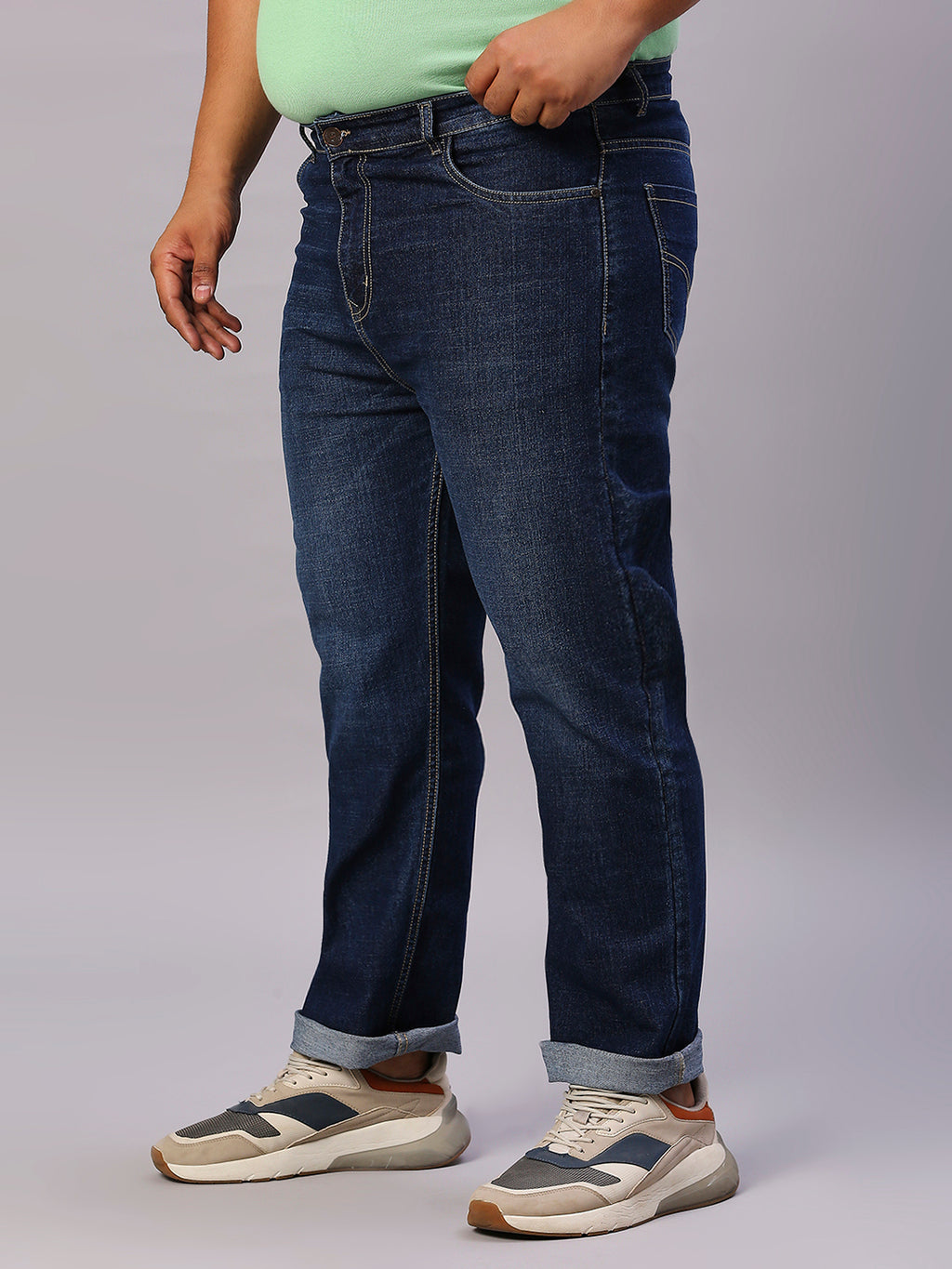 ZUSH Men Plus Size Mid Rise Clean Look  Stretchable Jeans ZU558