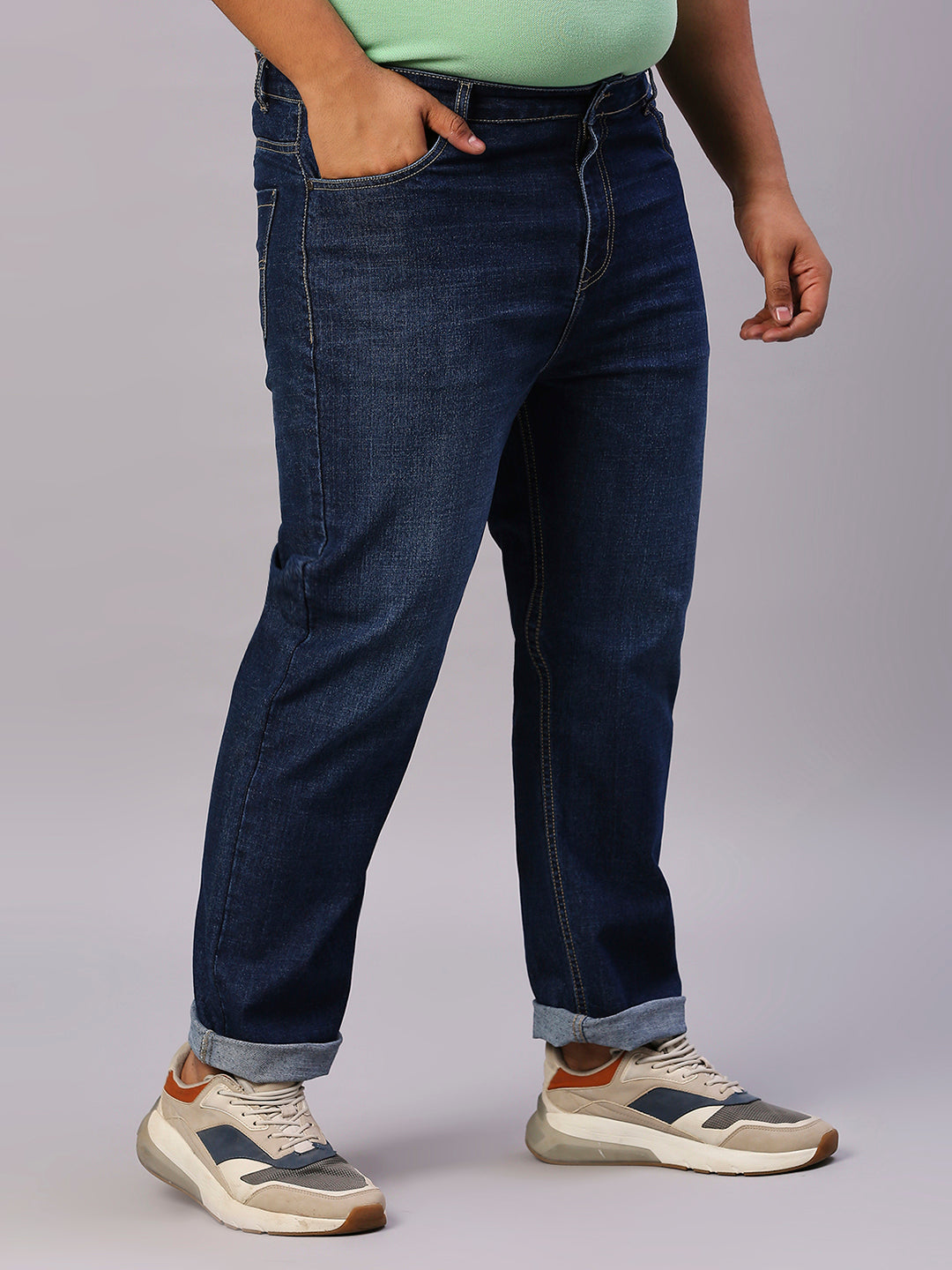 ZUSH Men Plus Size Mid Rise Clean Look  Stretchable Jeans ZU558