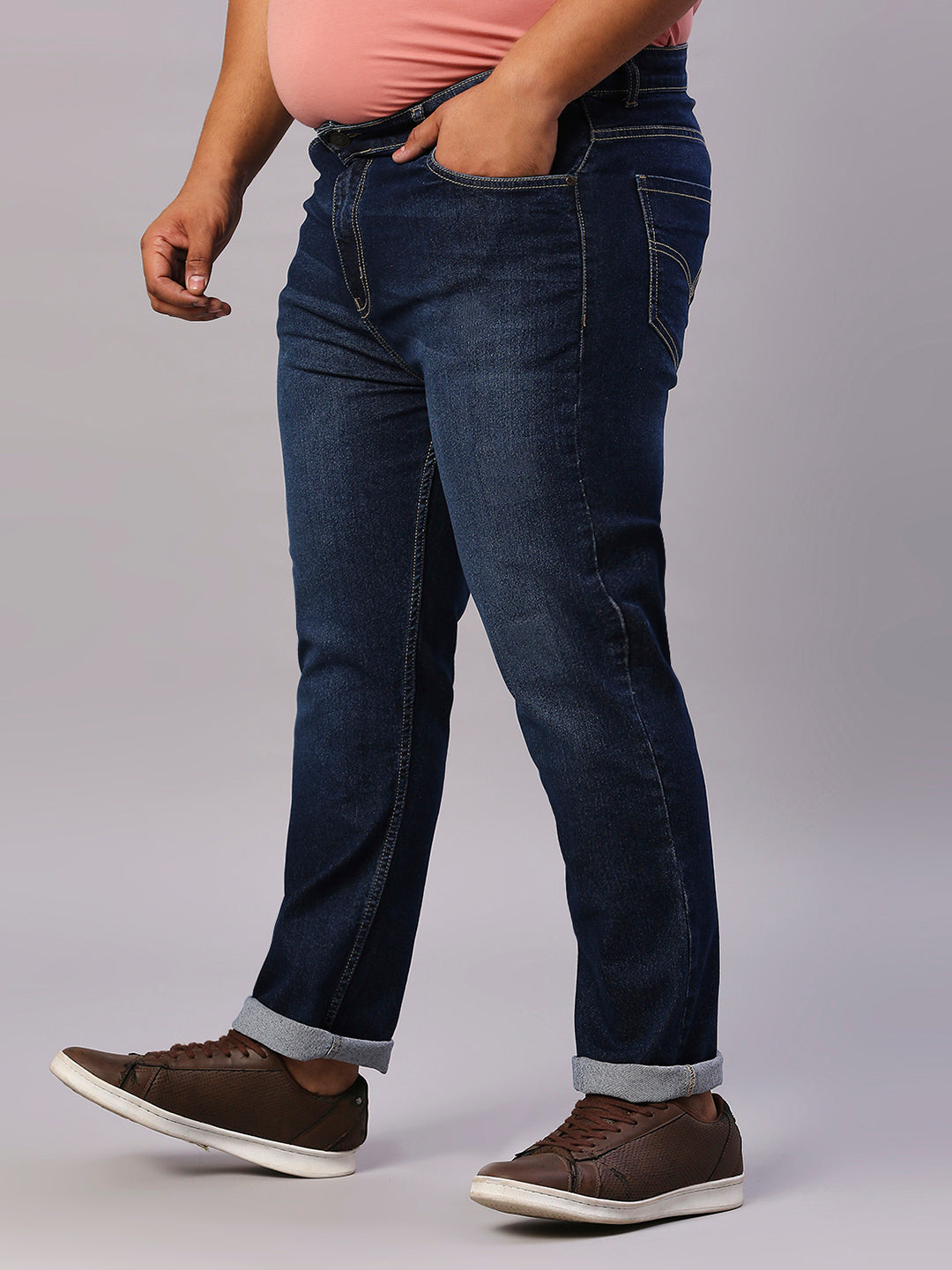ZUSH Men Plus Size Mid Rise Clean Look  Stretchable Jeans ZU559