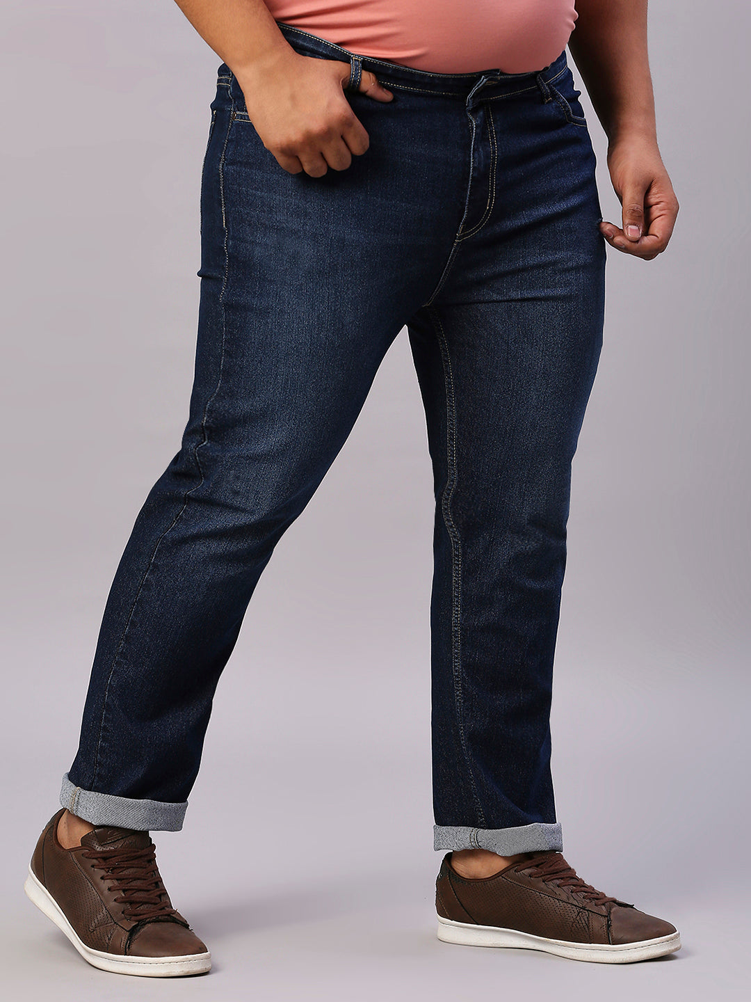 ZUSH Men Plus Size Mid Rise Clean Look  Stretchable Jeans ZU559