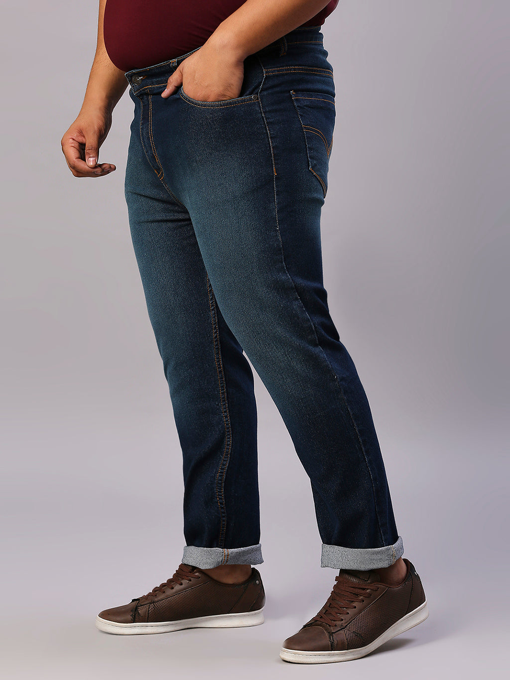 ZUSH Men Plus Size Mid Rise Clean Look  Stretchable Jeans ZU560