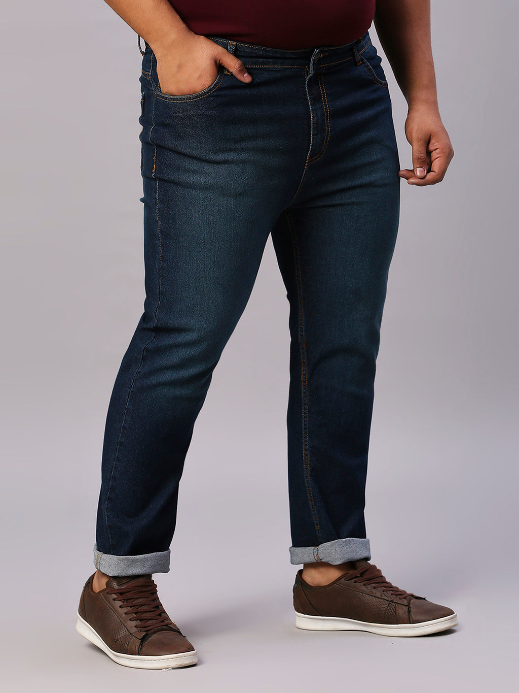 ZUSH Men Plus Size Mid Rise Clean Look  Stretchable Jeans ZU560