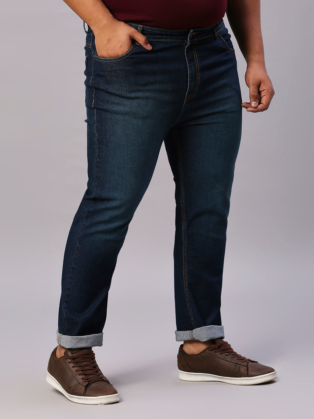 ZUSH Men Plus Size Mid Rise Clean Look  Stretchable Jeans ZU560