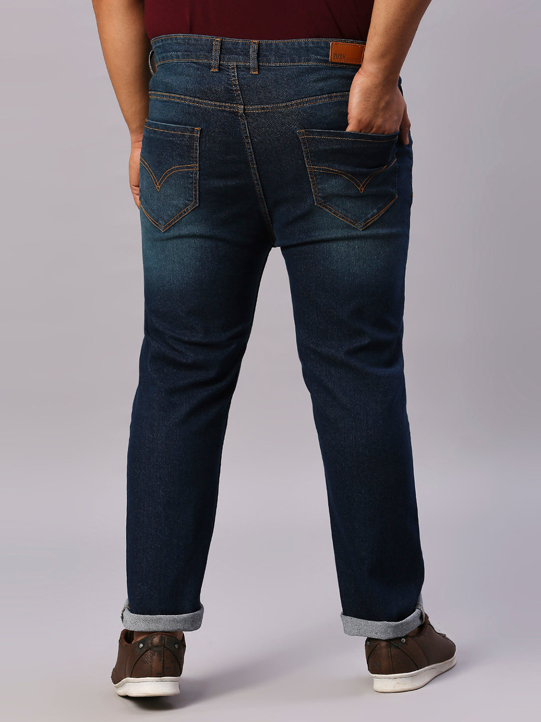 ZUSH Men Plus Size Mid Rise Clean Look  Stretchable Jeans ZU560