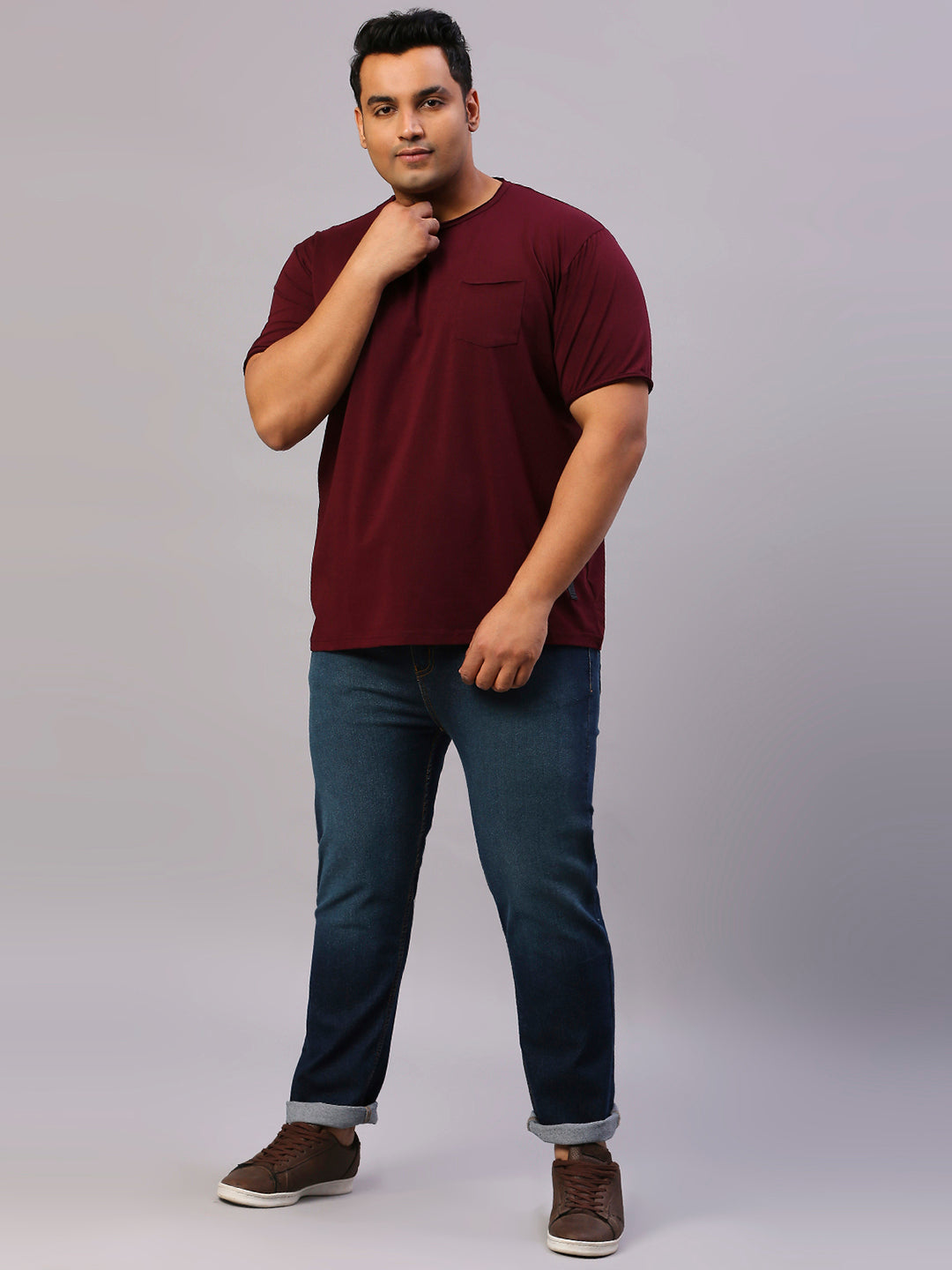 ZUSH Men Plus Size Mid Rise Clean Look  Stretchable Jeans ZU560