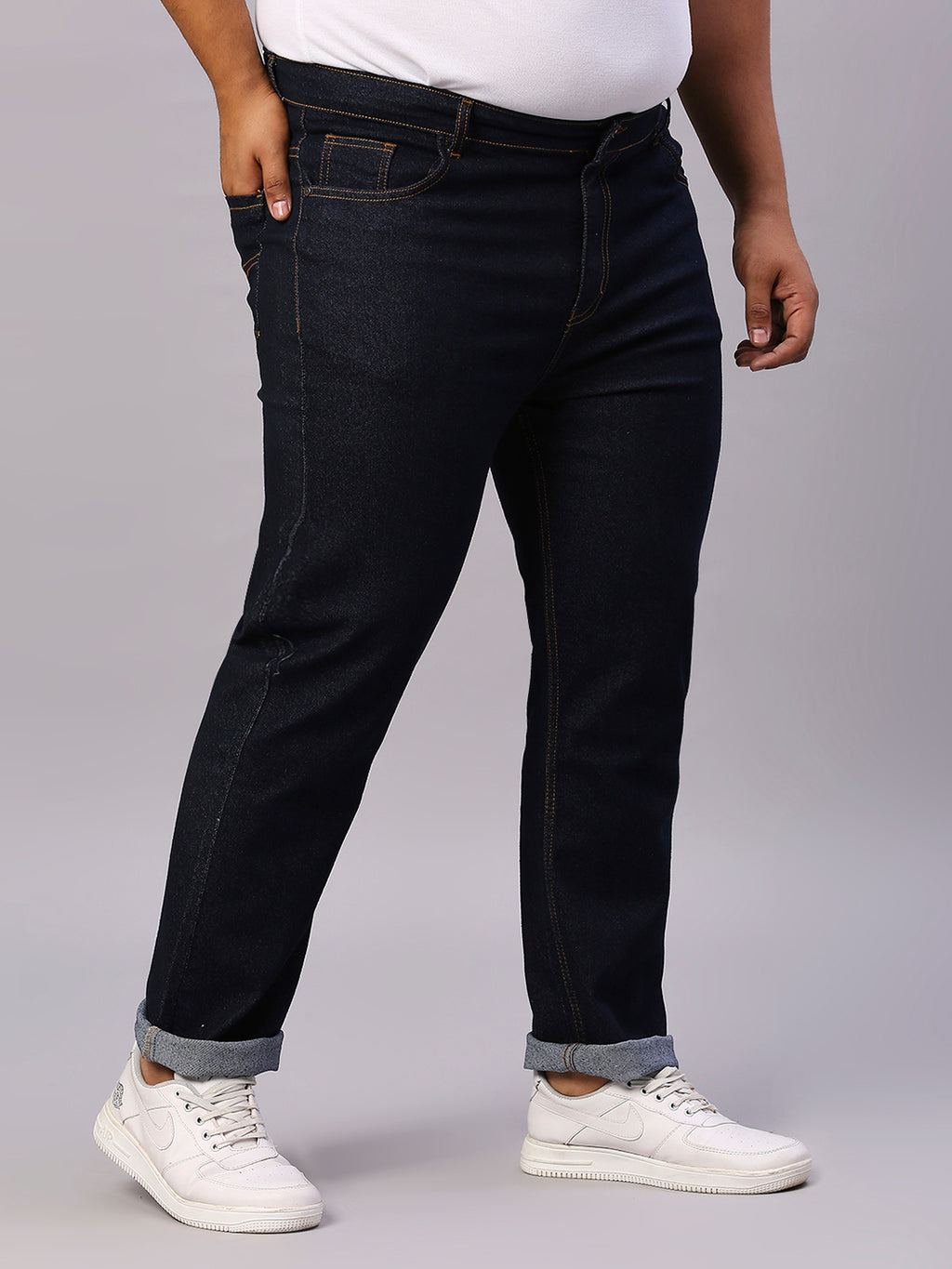 ZUSH Men Plus Size Mid Rise Clean Look Stretchable Jeans ZU561