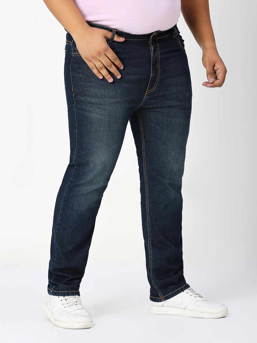 ZUSH Men Plus Size Mid Rise Clean Look  Stretchable Jeans ZU562