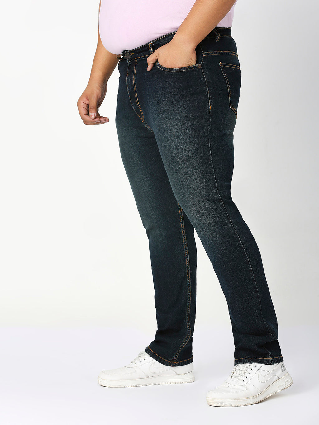 ZUSH Men Plus Size Mid Rise Clean Look Stretchable Jeans ZU564