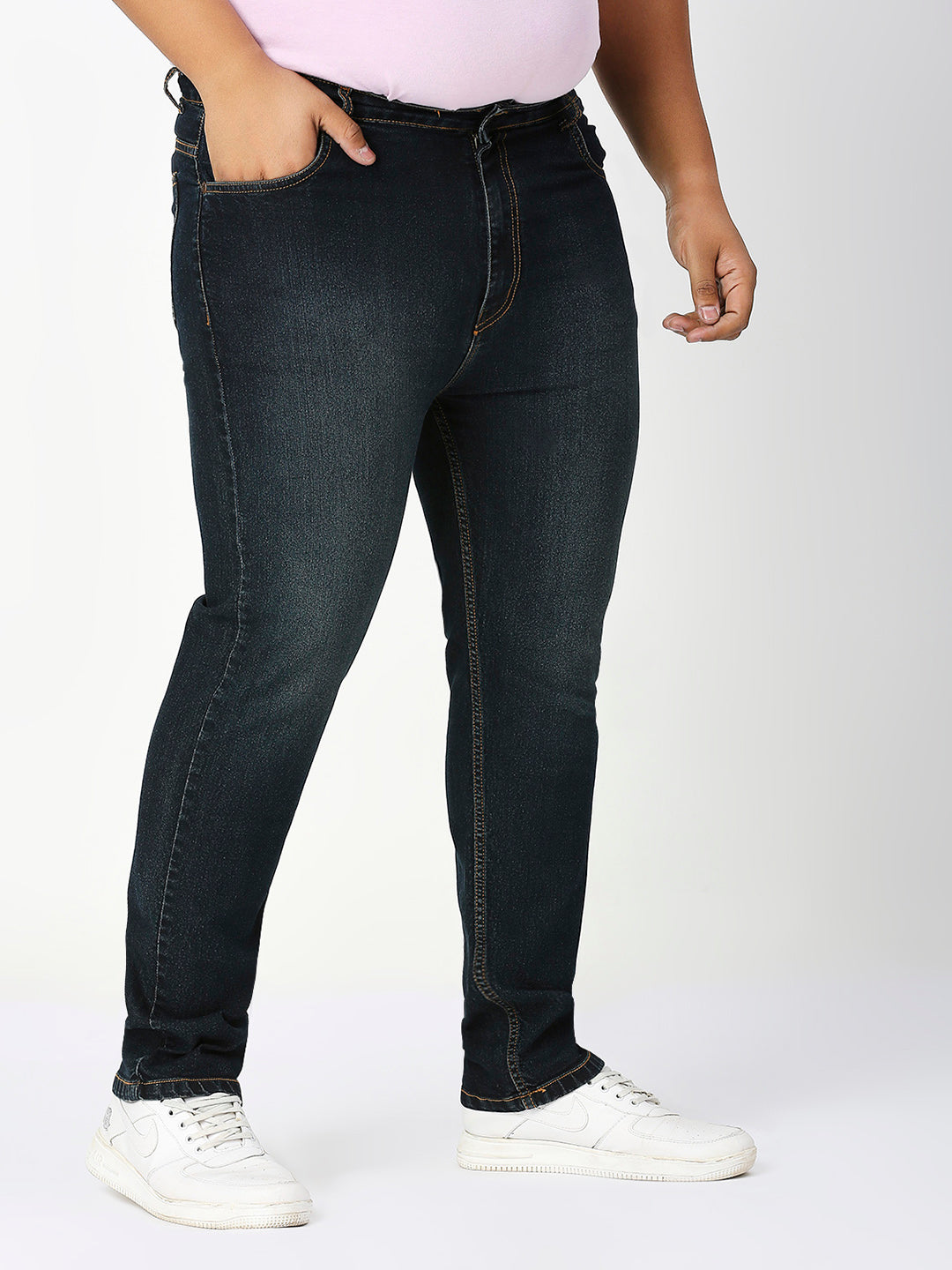 ZUSH Men Plus Size Mid Rise Clean Look Stretchable Jeans ZU564