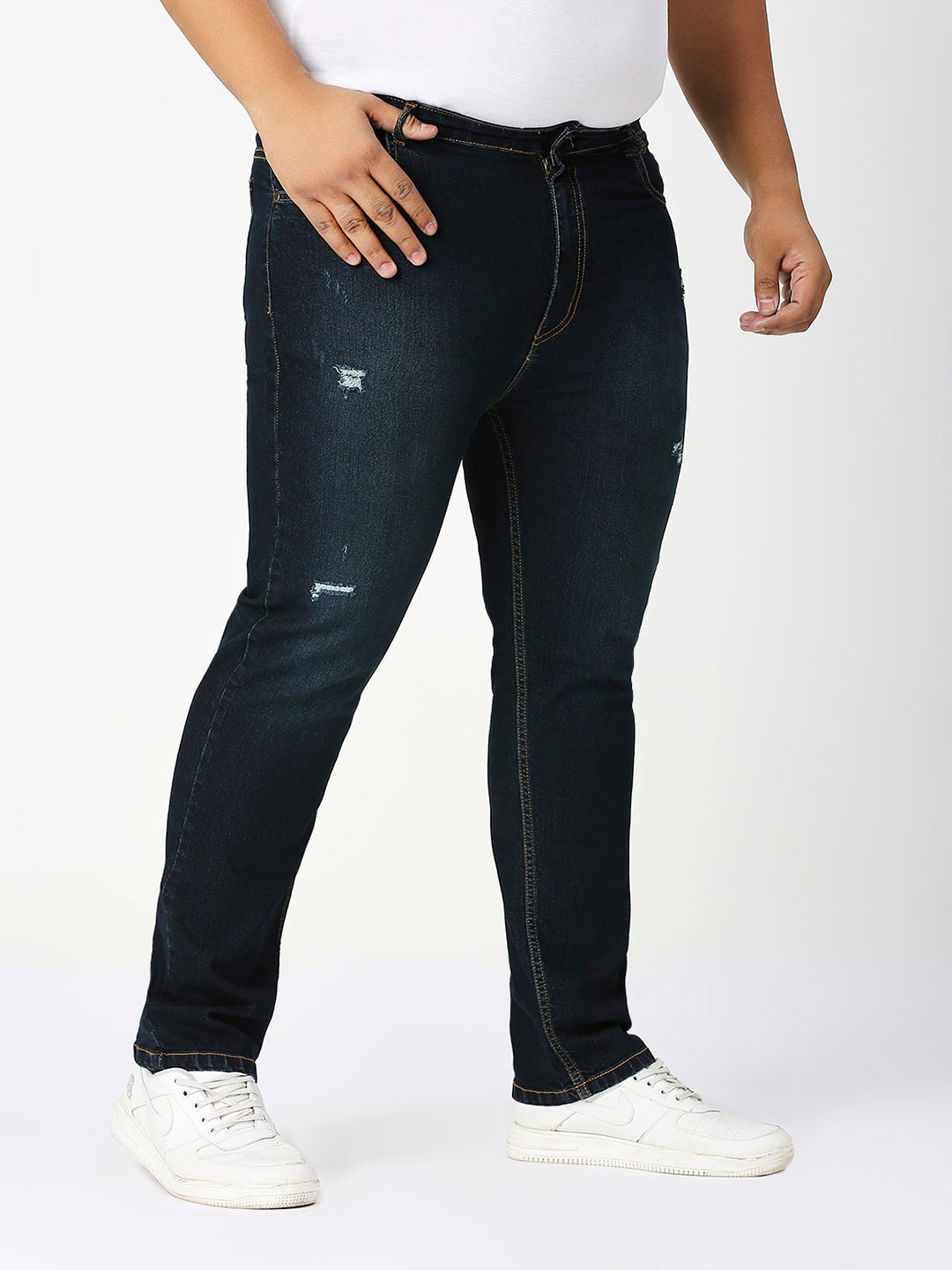 ZUSH Men Plus Size Mid Rise Clean Look  Stretchable Jeans ZU568