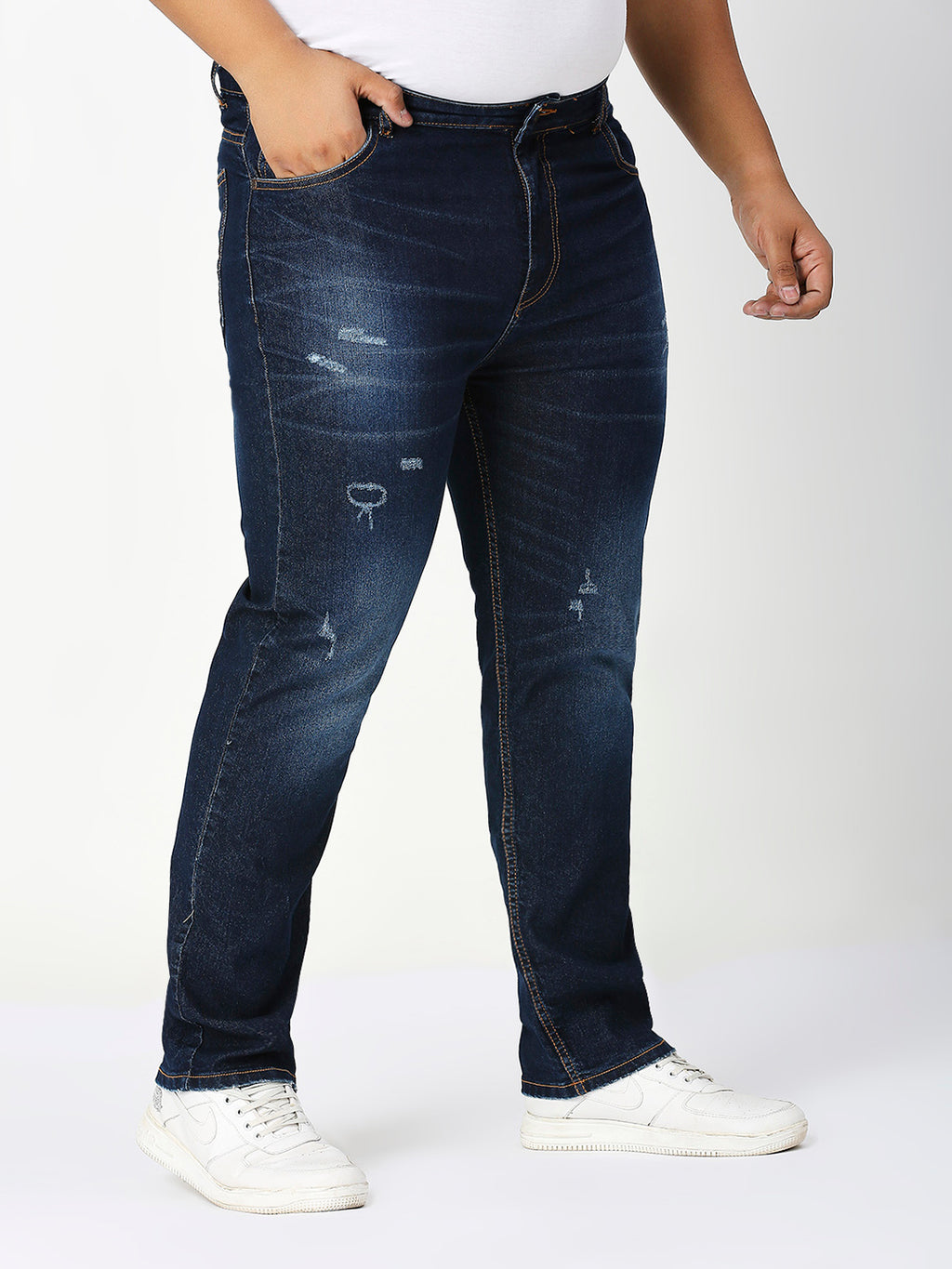 ZUSH Men Plus Size Mid Rise Clean Look Stretchable Jeans ZU570