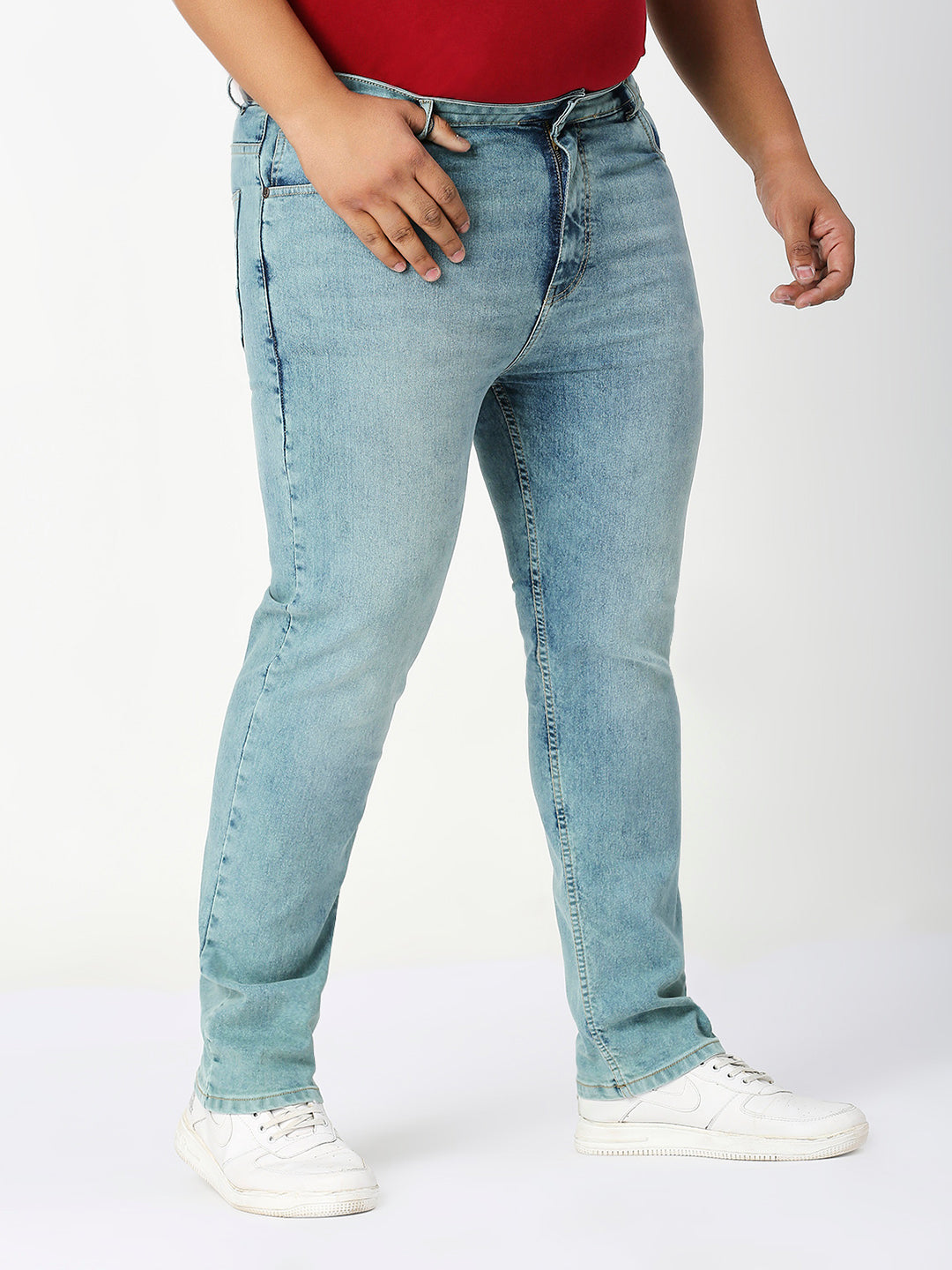 ZUSH Men Plus Size Mid Rise Clean Look Stretchable Jeans ZU571