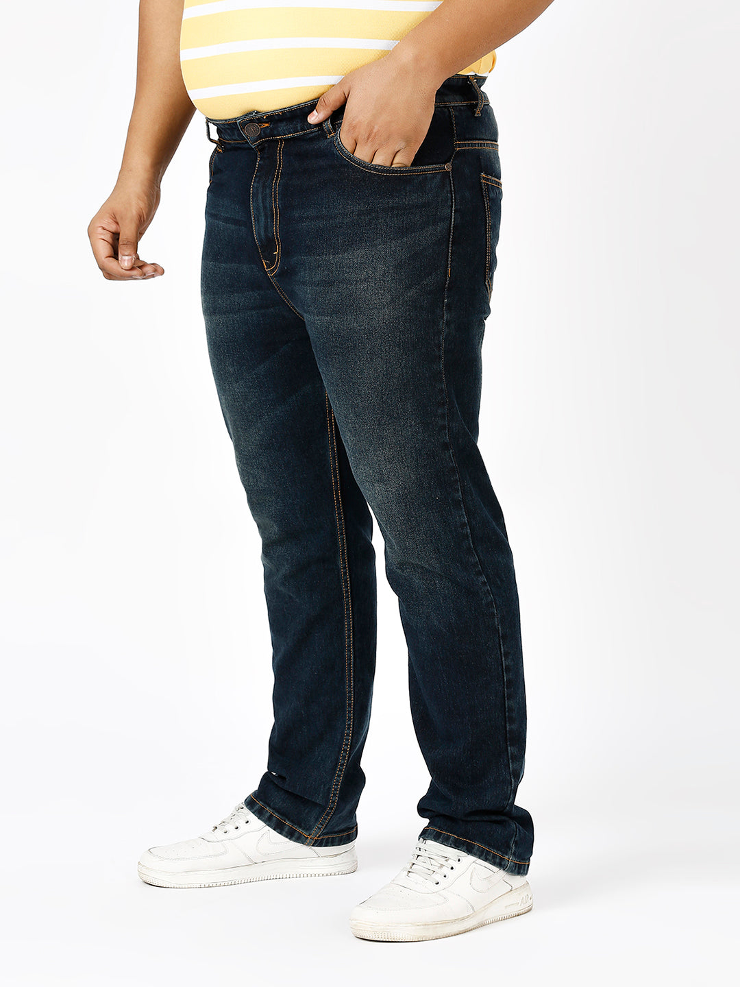 ZUSH Men Plus Size Mid Rise Clean Look  Stretchable Jeans ZU573