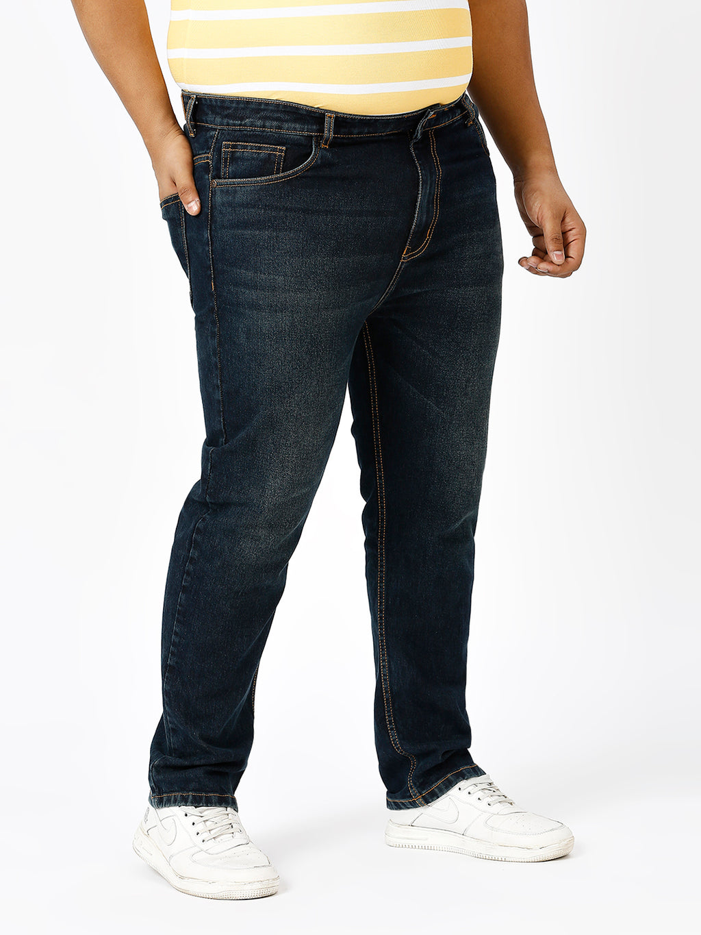 ZUSH Men Plus Size Mid Rise Clean Look  Stretchable Jeans ZU573