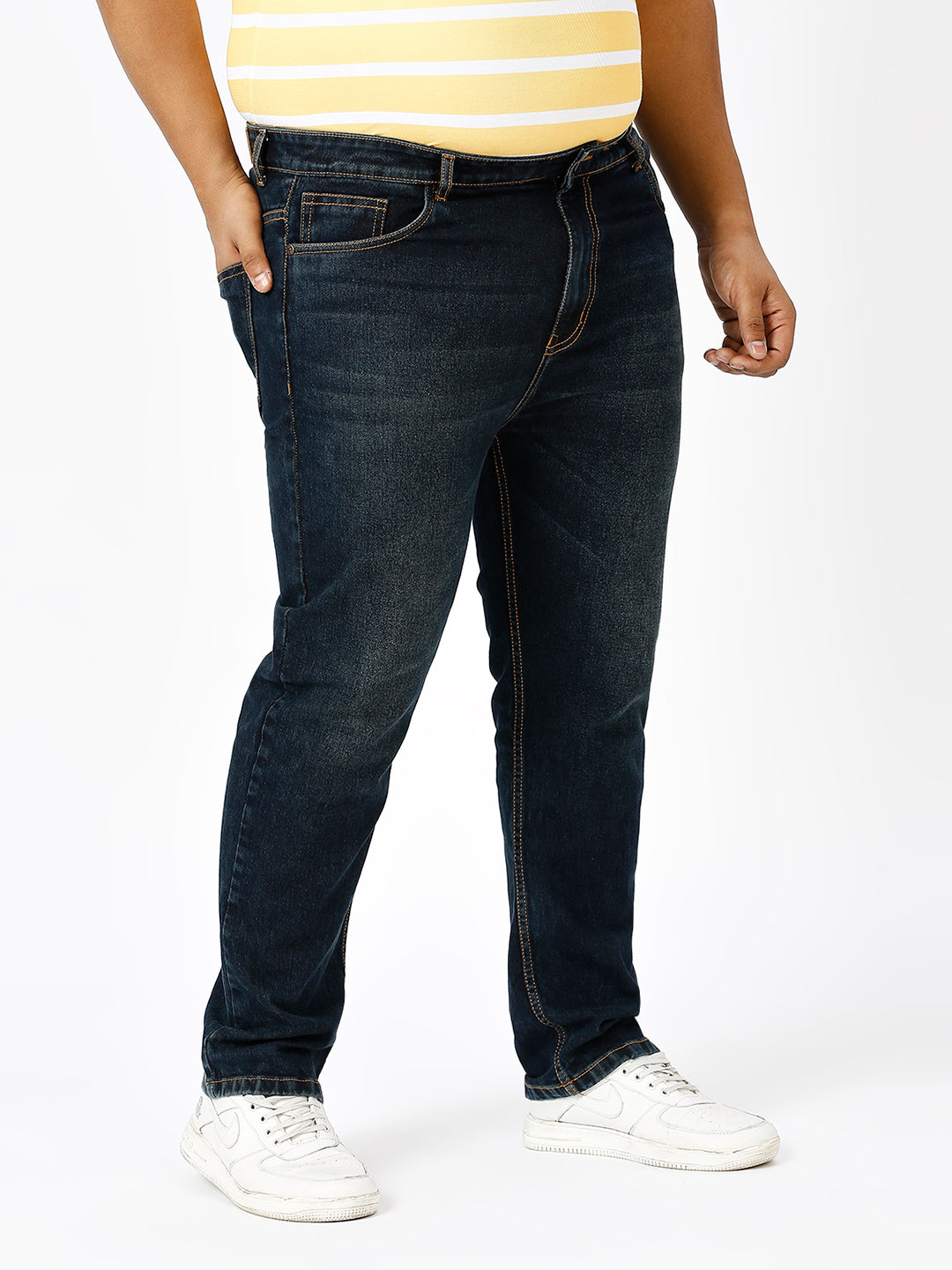 ZUSH Men Plus Size Mid Rise Clean Look  Stretchable Jeans ZU573