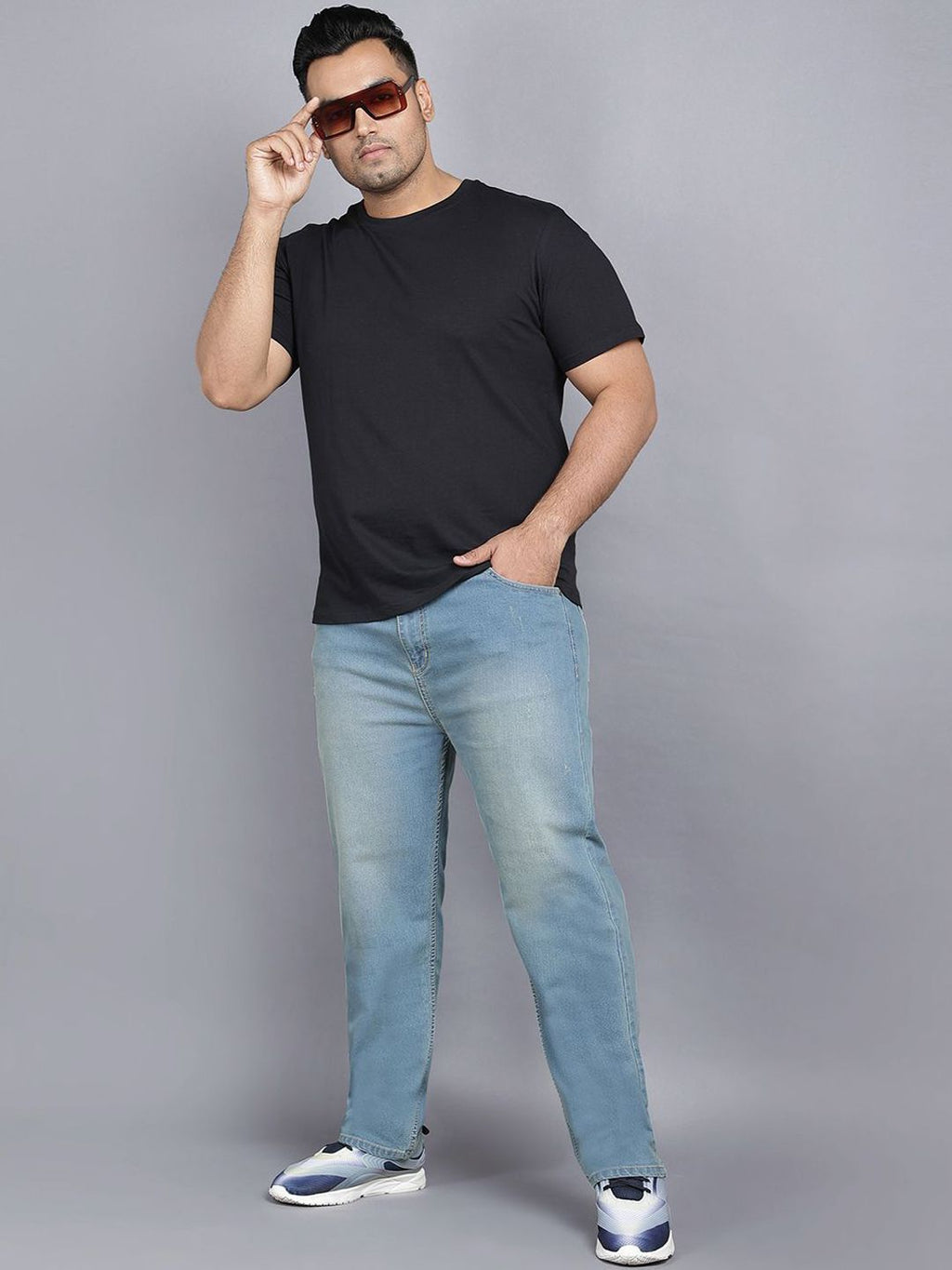 ZUSH Men Plus Size Mid Rise Clean Look  Stretchable Jeans ZU575