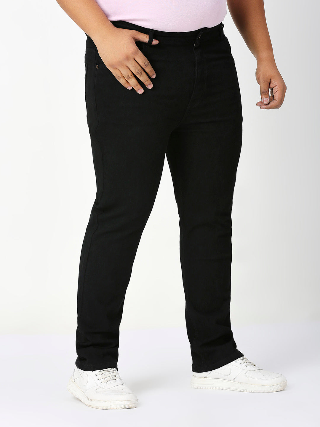 Men’s Plus Size Stretchable Slim Fit Denim Jeans, Mid Rise Casual Wear Pants
