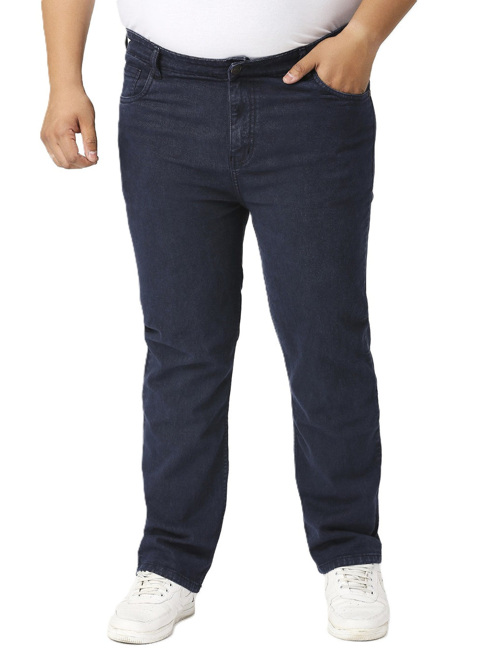 Men’s Plus Size Stretchable Slim Fit Denim Jeans, Mid Rise Casual Wear Pants ZU903
