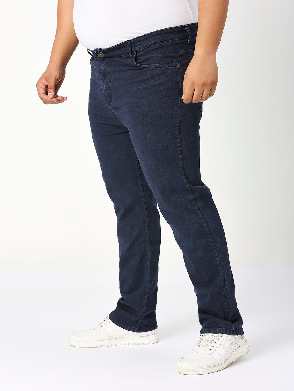 Men’s Plus Size Stretchable Slim Fit Denim Jeans, Mid Rise Casual Wear Pants ZU903