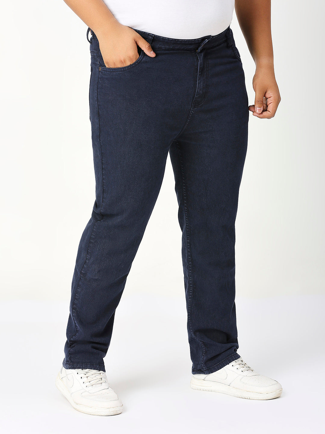 Men’s Plus Size Stretchable Slim Fit Denim Jeans, Mid Rise Casual Wear Pants ZU903