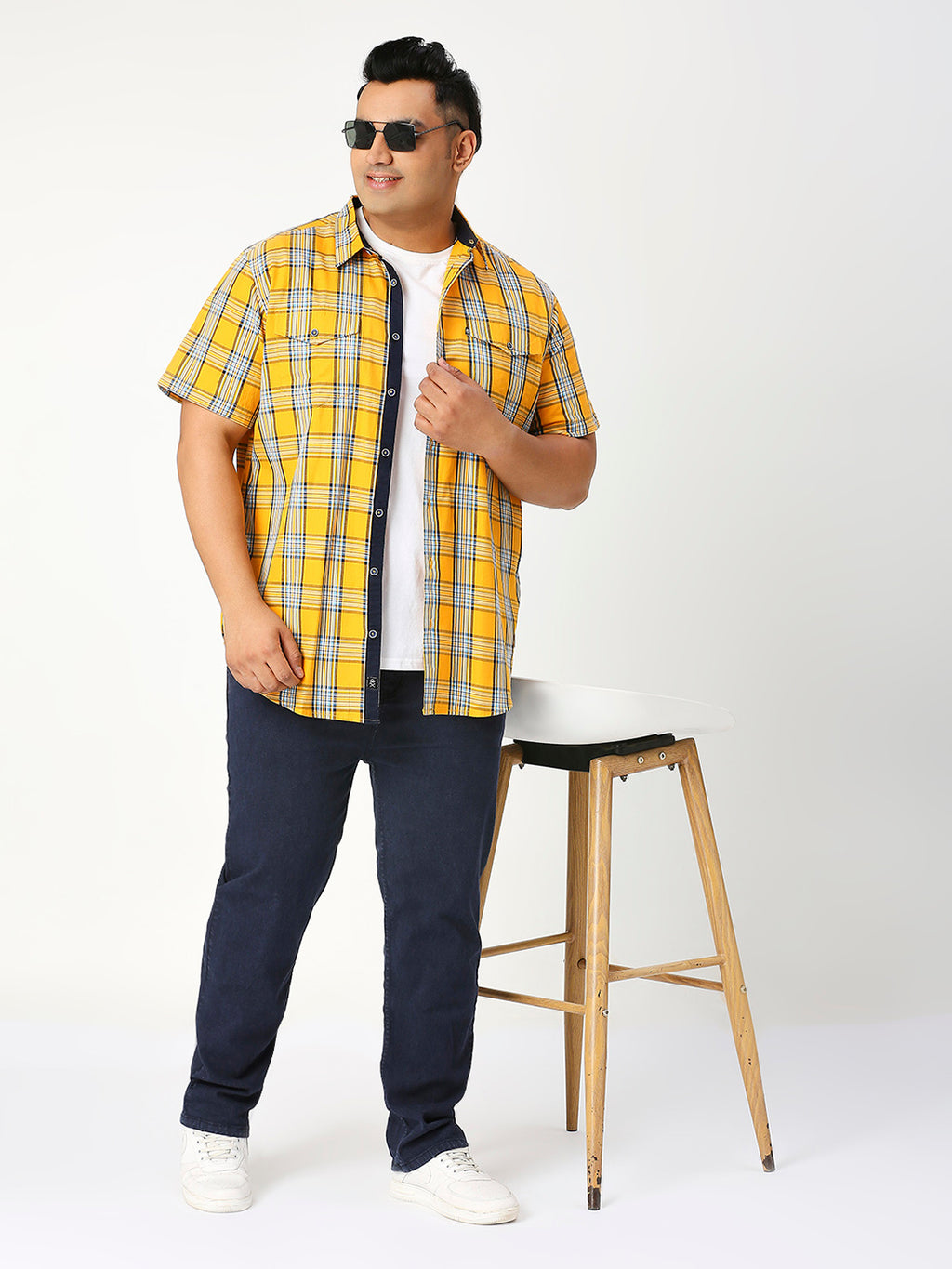 Men’s Plus Size Stretchable Slim Fit Denim Jeans, Mid Rise Casual Wear Pants ZU903