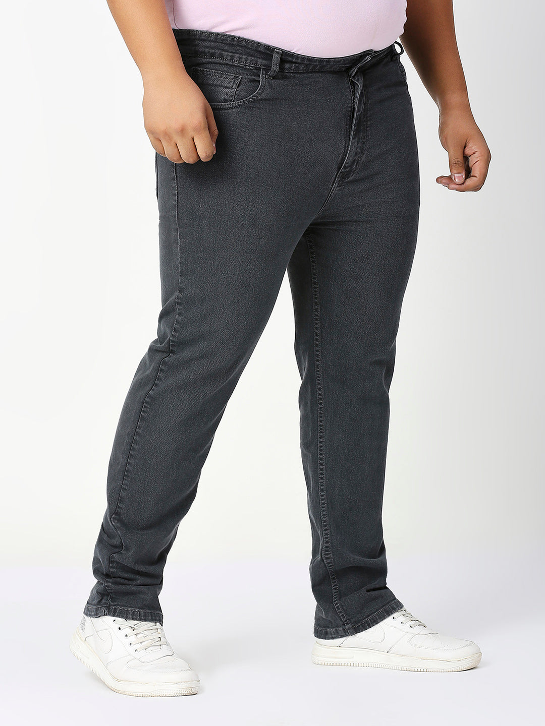 Men’s Plus Size Stretchable Slim Fit Denim Jeans, Mid Rise Casual Wear Pants ZU906