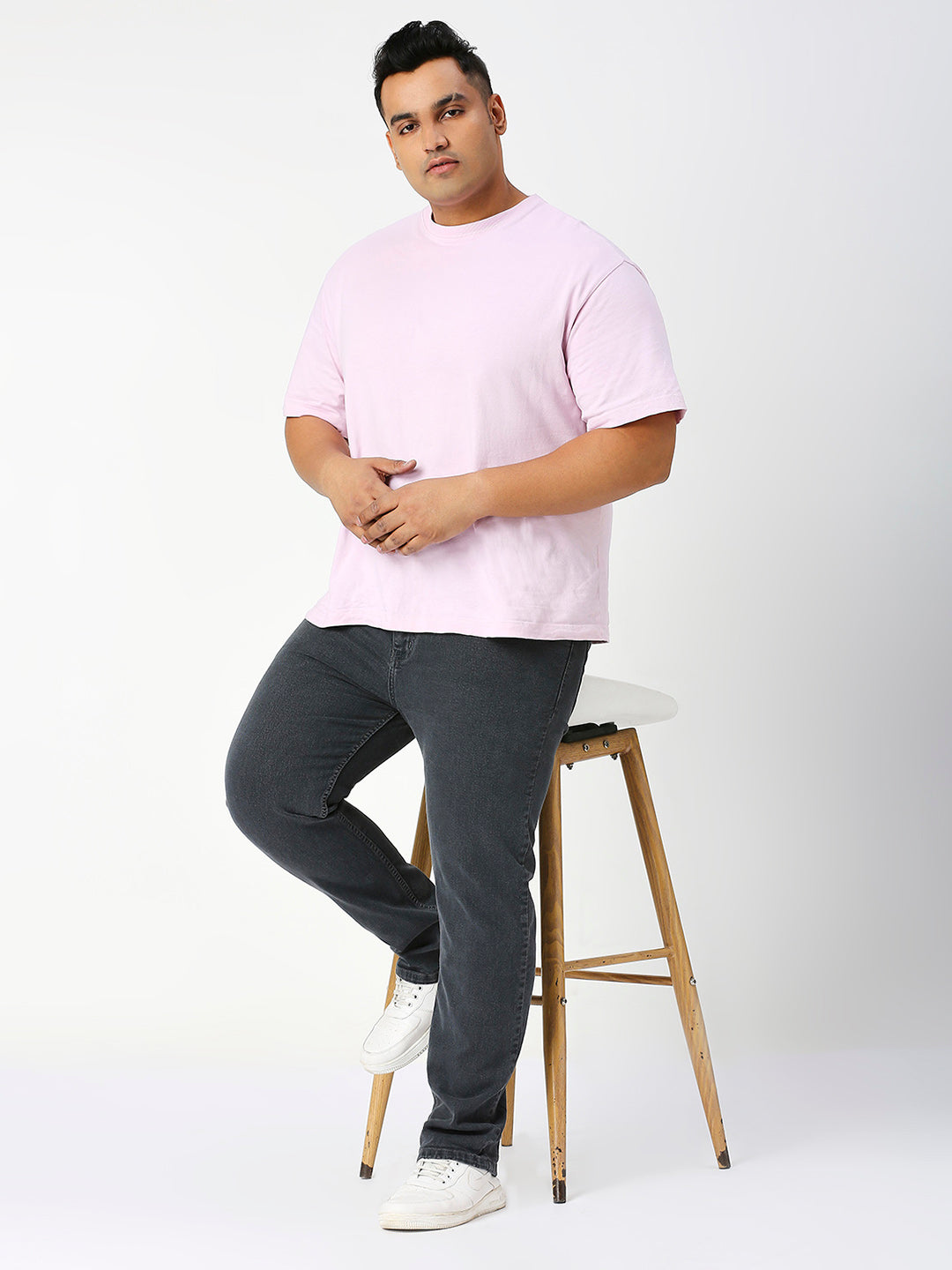 Men’s Plus Size Stretchable Slim Fit Denim Jeans, Mid Rise Casual Wear Pants ZU906