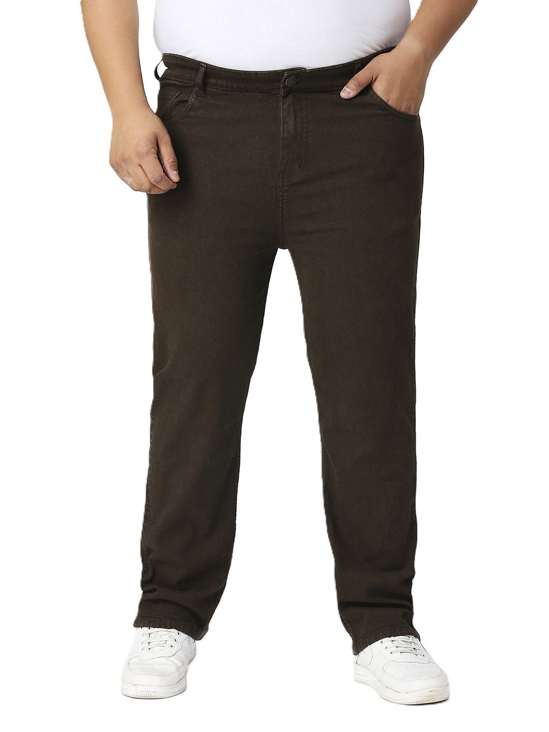 Men’s Plus Size Stretchable Slim Fit Denim Jeans, Mid Rise Casual Wear Pants ZU907
