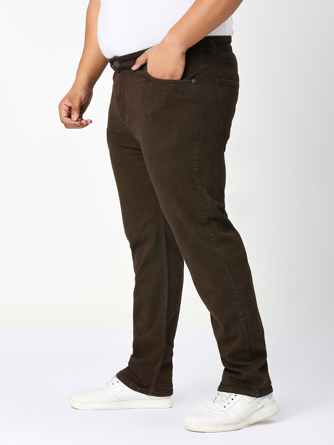 Men’s Plus Size Stretchable Slim Fit Denim Jeans, Mid Rise Casual Wear Pants ZU907