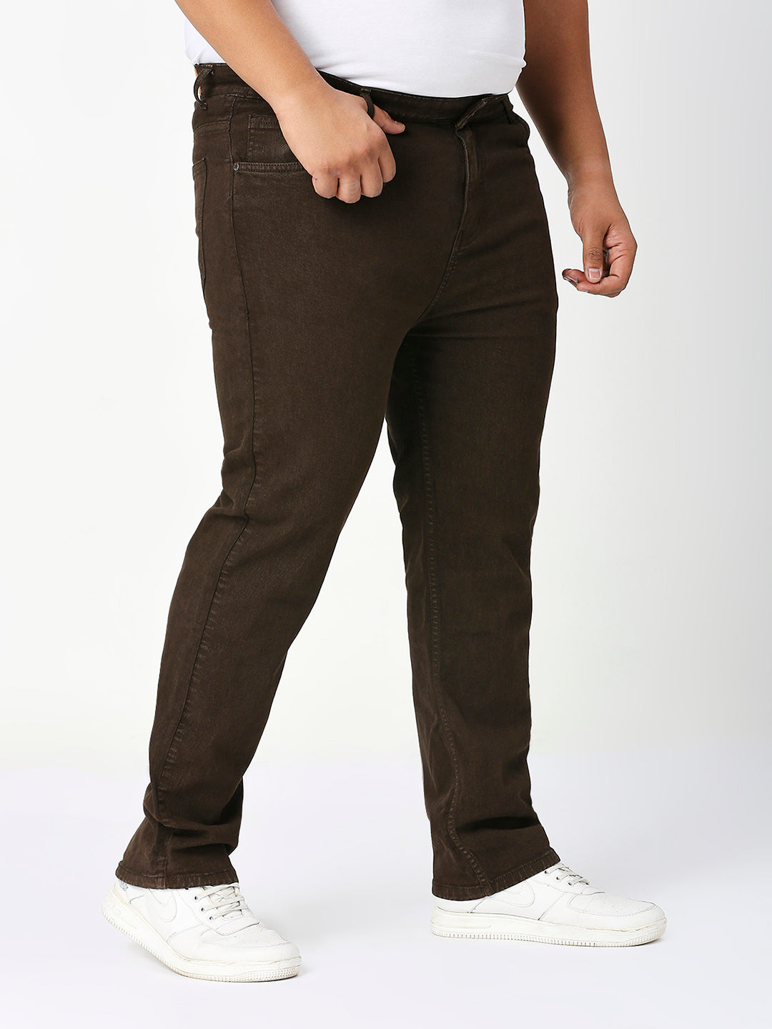 Men’s Plus Size Stretchable Slim Fit Denim Jeans, Mid Rise Casual Wear Pants ZU907