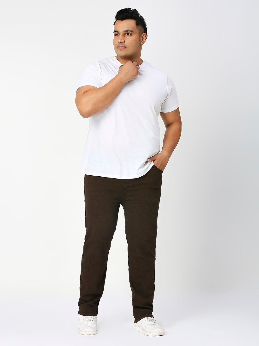 Men’s Plus Size Stretchable Slim Fit Denim Jeans, Mid Rise Casual Wear Pants ZU907