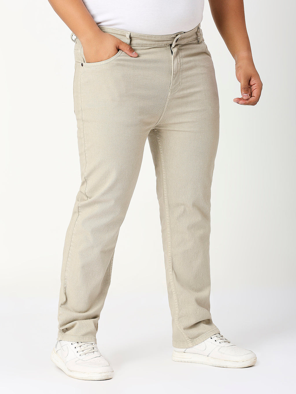 Men’s Plus Size Stretchable Slim Fit Denim Jeans, Mid Rise Casual Wear Pants ZU909