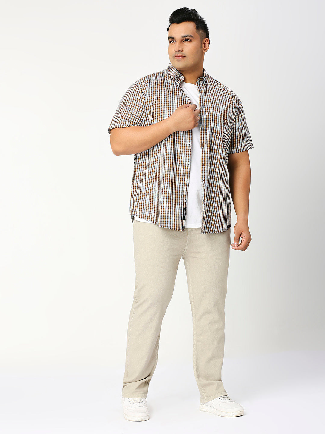 Men’s Plus Size Stretchable Slim Fit Denim Jeans, Mid Rise Casual Wear Pants ZU909