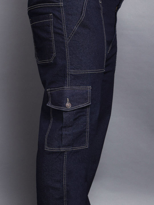 ZUSH Men Plus Size Mid Rise Clean Look  Stretchable cargo Jeans ZU577